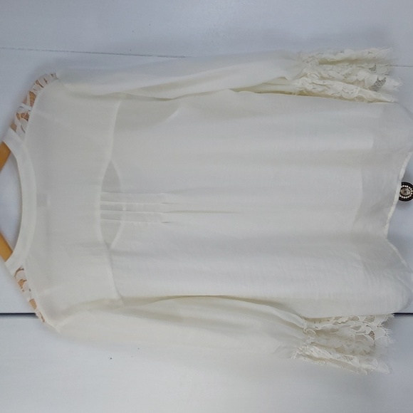 Chico's Womens Cream Camisole open lace Cardigan Set Neutral DAINTY Sz.1P - Picture 7 of 11